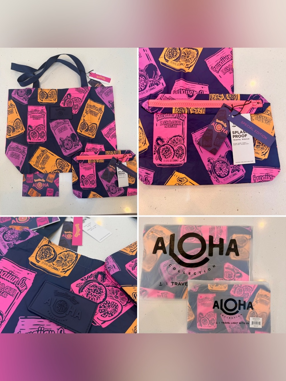 Hawaiian Sun x ALOHA Collection Summertime Reversible Tote & Small Pouch